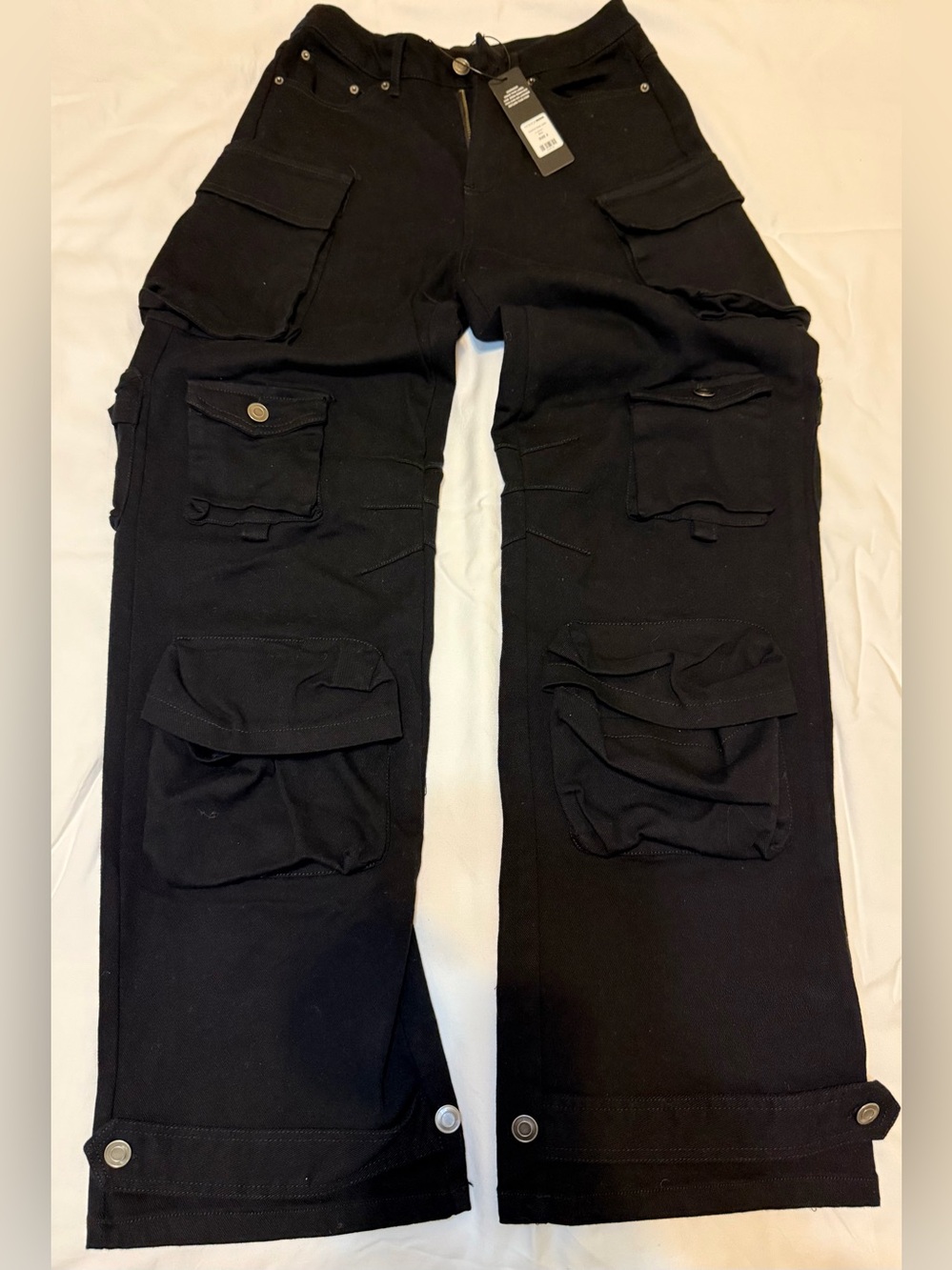 Fashion Nova Courtney Cargo Jeans - Black